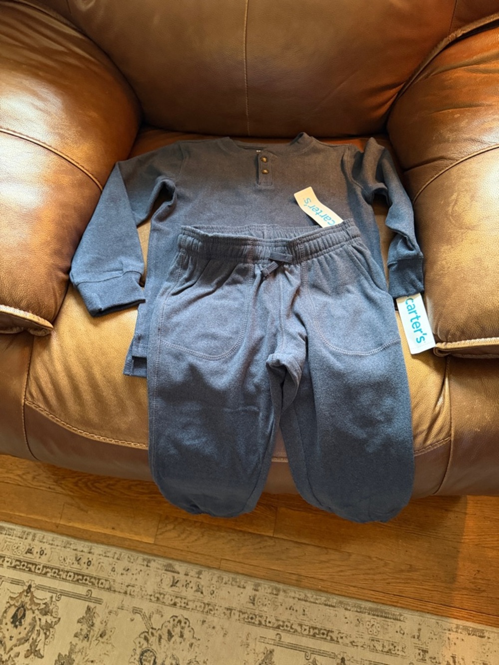 Carter's Navy Knit Sweatshirt and Jogger Set